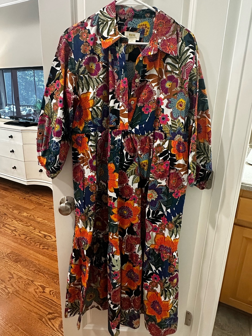 Maeve Multicolor Floral Button-Front Maxi Dress